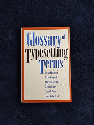 Image du vendeur pour GLOSSARY OF TYPESETTING TERMS mis en vente par JB's Book Vault