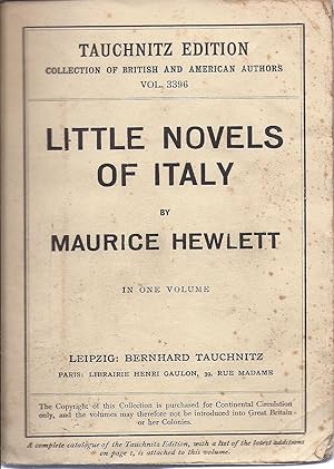 Seller image for The Little Novels of Italy Tauchinitz Edition Collection of British and America Authors Vol, 3396 for sale by Charles Lewis Best Booksellers