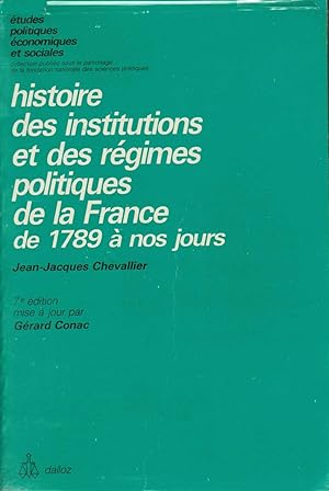 HISTORIE DES INSTITUTIONS ET DES REGIMES POLITIQUES