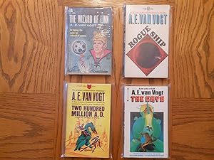 Four (4) Book A.E. Van Vogt Paperback Lot, including: The Wizard of Linn; Rogue Ship; The Gryb, a...
