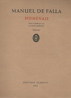 Immagine del venditore per Homenaje, dem Ged?chtnis von Claude Debussy. F?r Klavier zu zwei H?nden venduto da Antiquariat Hans Wger