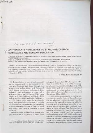 Bild des Verkufers fr Tir  part : J.Wildl. Manage. Vol.53 n1 : Anthranilate repellency to starling : chemical correlates and sensory perception zum Verkauf von Le-Livre