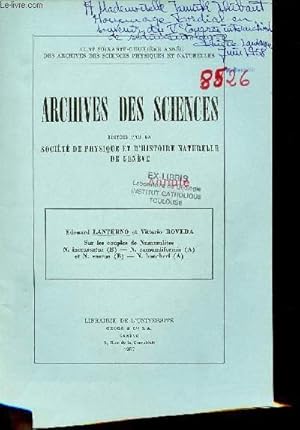 Seller image for Sur les couples de nummulites N.incrassatus (b) - N.ramondiformis (A) et N.Vascus (B) - N.Boucheri (A) - Extrait des Archives des Sciences Genve vol.10 fasc.2 1957 + envoi de l'auteur. for sale by Le-Livre