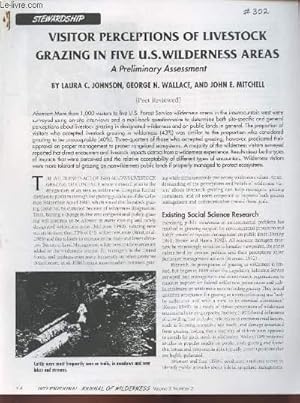 Image du vendeur pour Tir  part : International Journal of Wilderness Vol.3 n2 : Visitor perceptions of livestock grazing in five U.S. wilderness areas : A preliminary Assessment. mis en vente par Le-Livre