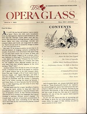 Image du vendeur pour The Opera Glass: Issue #4, May, 2000 mis en vente par Dorley House Books, Inc.