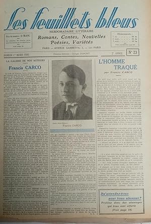 Seller image for LES FEUILLETS BLEUS (Tête de collection)-N°23- 1er mars 1930 for sale by Librairie l'Aspidistra