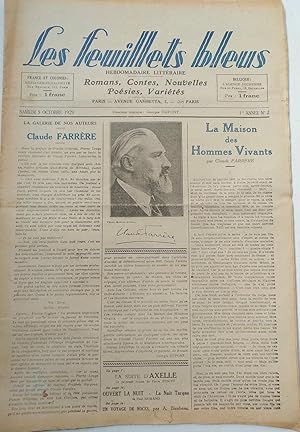 LES FEUILLETS BLEUS (Tête de collection)-N°2-5 octobre 1929