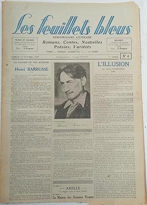 LES FEUILLETS BLEUS (Tête de collection)-N°4-19 octobre 1929