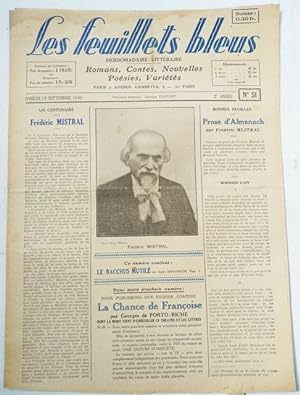Seller image for LES FEUILLETS BLEUS (Tête de collection)-N°51- 13 septembre 1930 for sale by Librairie l'Aspidistra