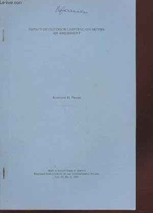 Bild des Verkufers fr Tir  part : Journal of the Lepidopterists' Society Vol.42 n2 : Impact of outdoor lighting on moths : an assessment. zum Verkauf von Le-Livre