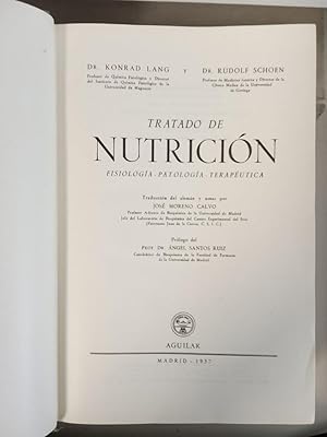 Imagen del vendedor de TRATADO DE NUTRICIN. FISIOLOGA - PATOLOGA - TERAPUTICA a la venta por Librera Dilogo