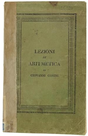 Seller image for LEZIONI DI ARITMETICA.: for sale by Bergoglio Libri d'Epoca