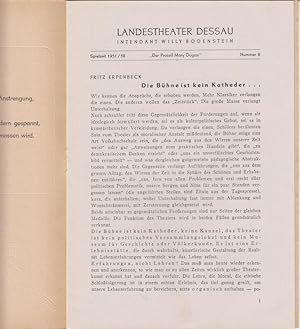 Landestheater Dessau. Spielzeit 1951 / 1952, Nummer 9. - Mit Besetzungsliste zu: Der Prozess Mary...