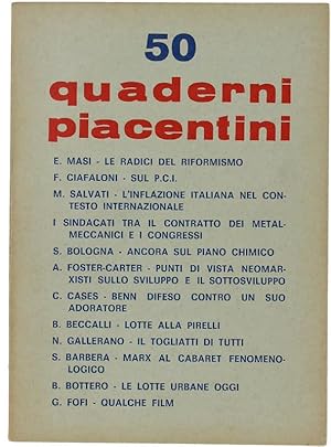 QUADERNI PIACENTINI. N. 50 - Luglio 1973: