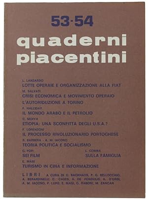 QUADERNI PIACENTINI. N. 53-54 - Dicembre 1974: