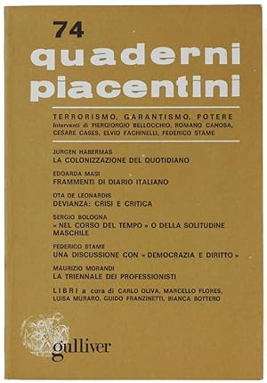 QUADERNI PIACENTINI. N. 74 - Aprile 1980.: