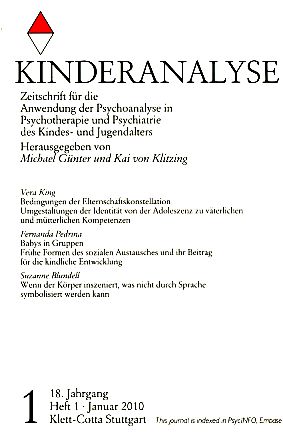 Bild des Verkufers fr Kinderanalyse. Heft 1. 18. Jg. Januar 2010. Zeitschrift fr die Anwendung der Psychoanalyse in Psychotherapie und Psychiatrie des Kinder- und Jugendalters. zum Verkauf von Fundus-Online GbR Borkert Schwarz Zerfa