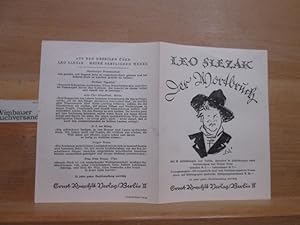Seller image for Alter Original Verlagsprospekt Leo Slezak for sale by Antiquariat im Kaiserviertel | Wimbauer Buchversand
