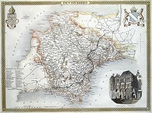 Antique Map DEVON, Thomas Moule, Original c1840