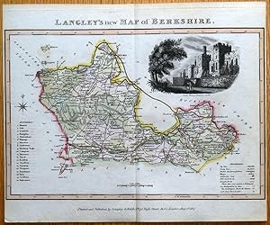 Antique Map BERKSHIRE, Langley & Belch Original 1818