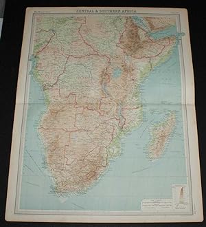 Map of Central & Southern Africa from the 1920 Times Survey Atlas (Plate 70) including Cameroons,...