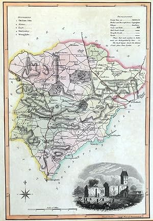 Antique Map RUTLAND, Langley & Belch Original 1818