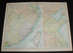 Map of Eastern China from the 1920 Times Survey Atlas (Plate 64) including Hankow, Anking, Nankin...