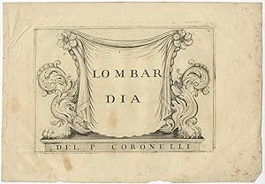 Antique Frontispiece of Lombardia by Coronelli (1706)