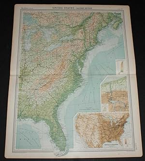 Map of Eastern Section of United States from the 1920 Times Survey Atlas (Plate 90) including Mic...