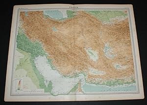 Map of "Persia" or modern day Iran from the 1920 Times Survey Atlas (Plate 53) including Bagdad, ...