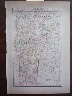 Image du vendeur pour Universal Cyclopaedia and Atlas Map of Vermont Original (1902) mis en vente par Imperial Books and Collectibles