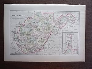 Image du vendeur pour Universal Cyclopaedia and Atlas Map of West Virginia - Original (1902) mis en vente par Imperial Books and Collectibles