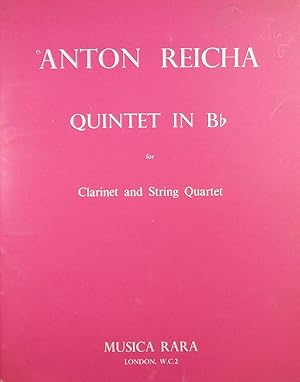 Image du vendeur pour Quintet in Bb, for Clarinet and String Quartet, Score and Parts mis en vente par Austin Sherlaw-Johnson, Secondhand Music