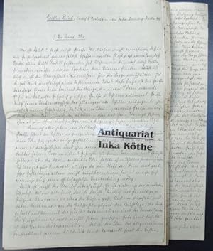 Handschriftliche Abhandlung (aus dem Jahr 1919) über Goethes Faust nach 5 Vorträgen von Pastor Me...