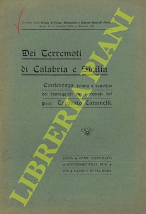 Dei Terremoti di Calabria e Sicilia. Conferenza.