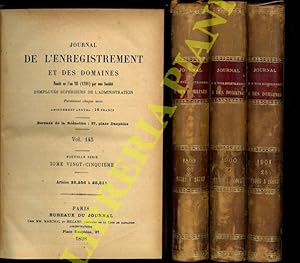Journal de l'enregistrement et des domaines fondé en l'an VII (1798) par une Société d'Employés S...