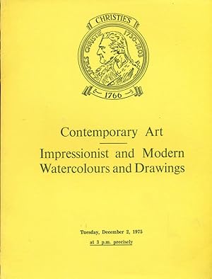 Bild des Verkufers fr Contemporary Art. Ompressionist and Modern Watercolours and Drawings. Katalog der Auktion am 2. Dezember 1975. zum Verkauf von Online-Buchversand  Die Eule