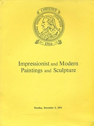 Bild des Verkufers fr Impressionist and Modern Paintings and Sculpture. Katalog zur Auktion am 2. Dezember 1975. zum Verkauf von Online-Buchversand  Die Eule