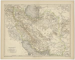 Antique Map of Persia by Meyer (c.1908)