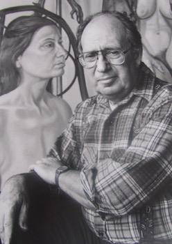 Original Silver Print, Portrait of Philip Pearlstein, NYC, 1985. Signed by photographer Chris Fel...