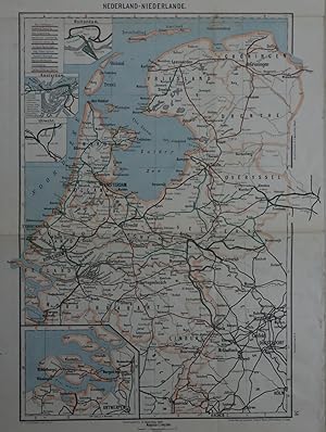 Bild des Verkufers fr der Eisenbahn. Nederland - Niederlande, Mastab 1 : 7,00,000; Nebenkarten: Antwerpen; Rotterdam; Amsterdam; Utrecht," zum Verkauf von Antiquariat Kastanienhof