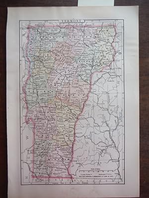 Seller image for Johnson's Map of Vermont - Original (1895) for sale by Imperial Books and Collectibles