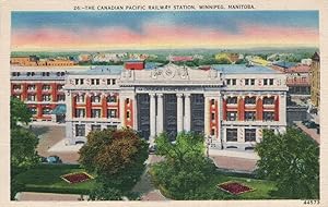 Bild des Verkufers fr CPR Railway Station Winnipeg Manitoba Canada Postcard zum Verkauf von Postcard Finder