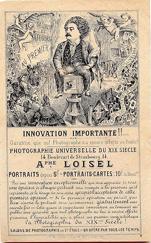 Photography Broadside advertising "Photography Universal Du XIX Cecile," Paris, ca 1860s