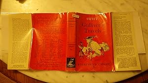 Seller image for GULLIVER'S TRAVELS by JONATHAN SWIFT ,EVERYMAN'S LIBRARY # 60, In RED Illustrated Dustjacket BY BRIAN WILDSMITH, 1962. LARGER FORMAT for sale by Bluff Park Rare Books