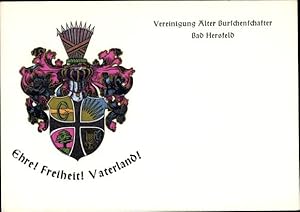 Studentika Ansichtskarte / Postkarte Bad Hersfeld in Hessen, Vereinigung Alter Burschenschafter, ...