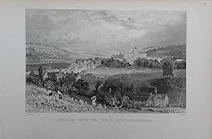 Bild des Verkufers fr Northumberland. Hexham, from the west zum Verkauf von theoldmapman