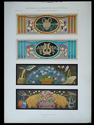 ART DECO DOORS ORNAMENTATION - 1913 PRINT - ESCHLE, DESSUS DE PORTE