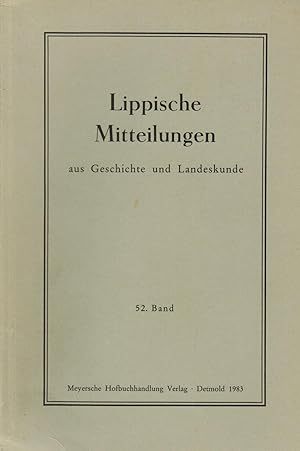 Bild des Verkufers fr Lippische Mitteilungen aus Geschichte und Landeskunde. 52. Band 1983 zum Verkauf von Paderbuch e.Kfm. Inh. Ralf R. Eichmann