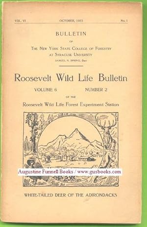 Immagine del venditore per ROOSEVELT WILD LIFE BULLETIN, Volume 6 Number 2, White-tailed Deer of the Adirondacks venduto da Augustine Funnell Books